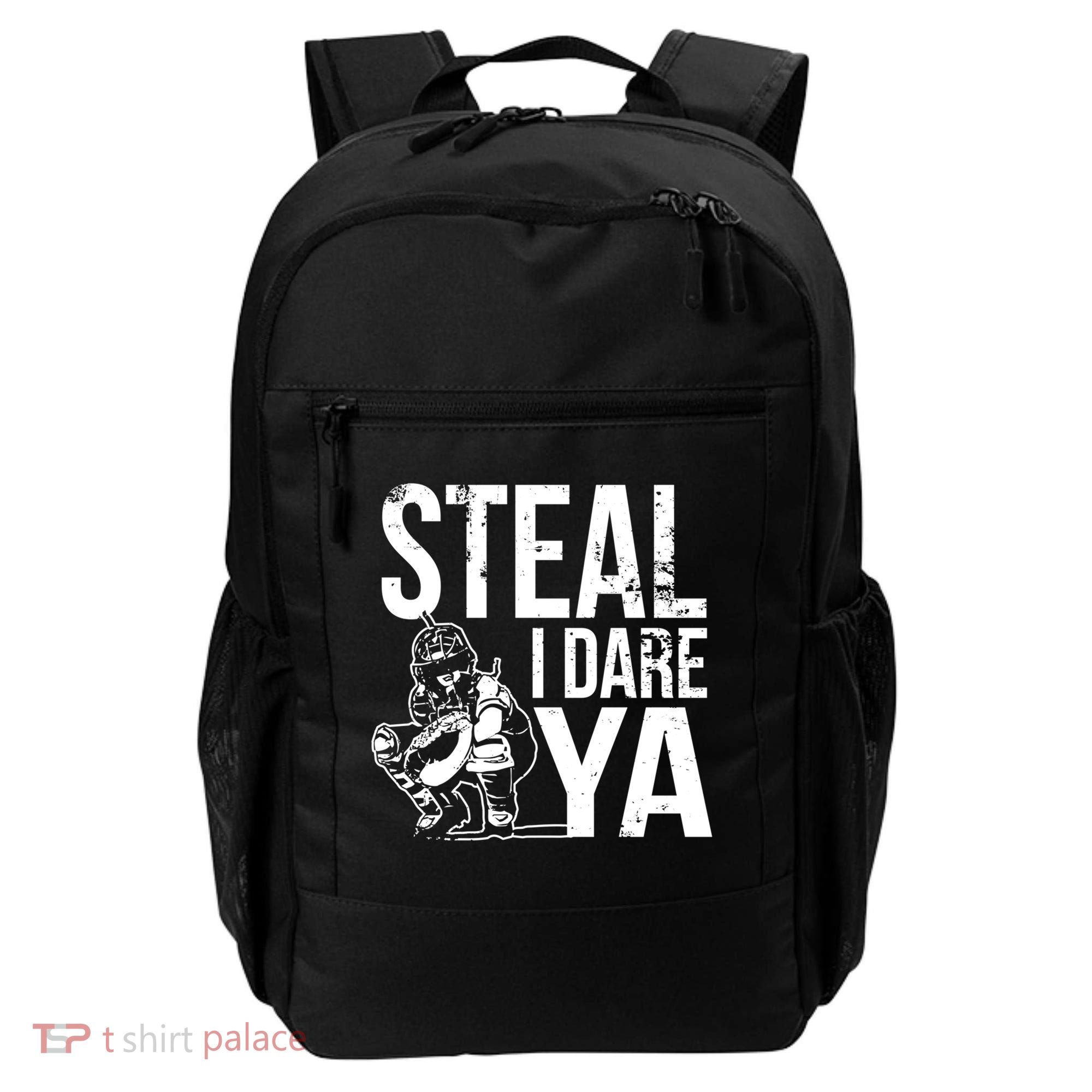 Steal I Dare Ya Softball Catcher Team Sport Cute Gift Backpack