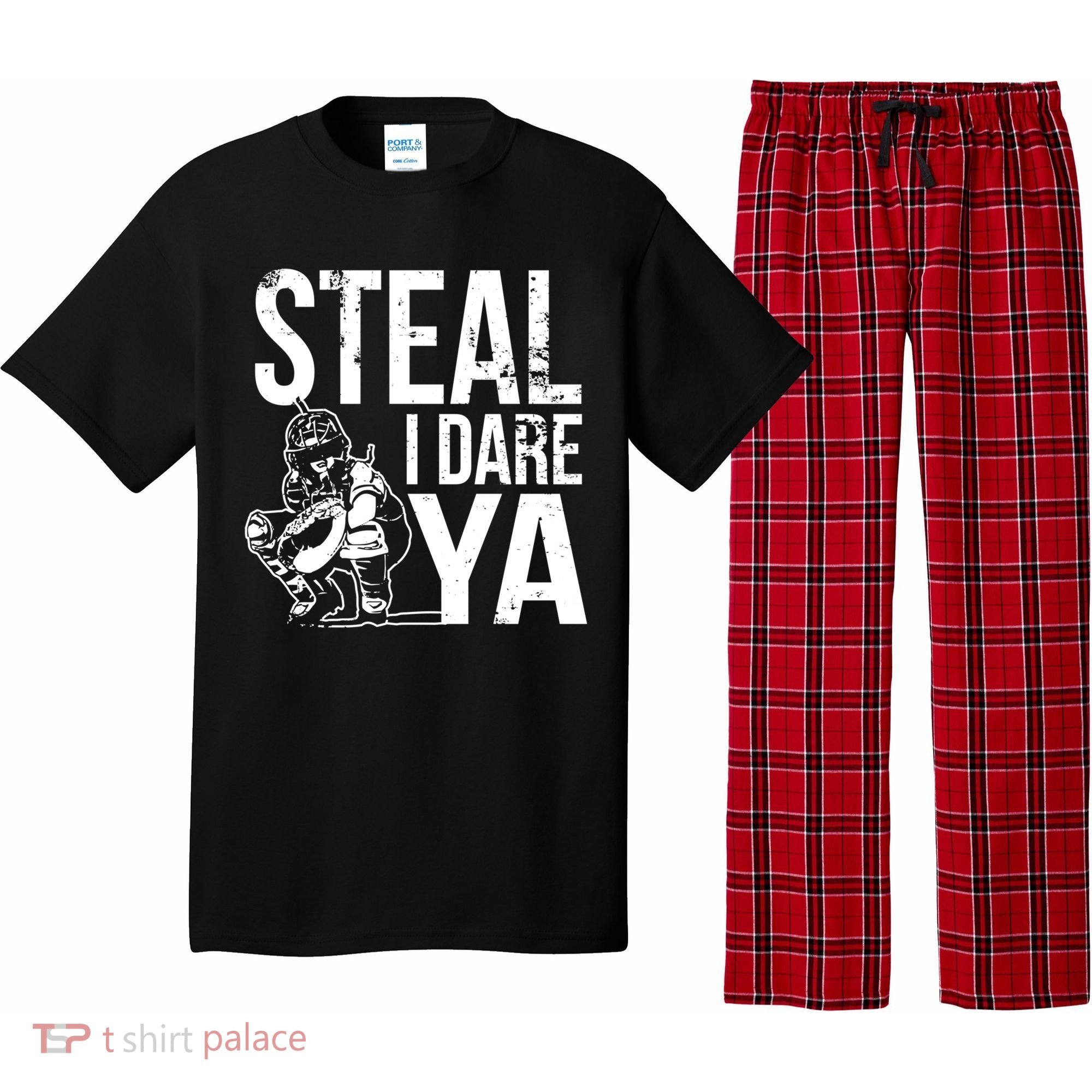 Steal I Dare Ya Softball Catcher Team Sport Cute Gift Pajama Set