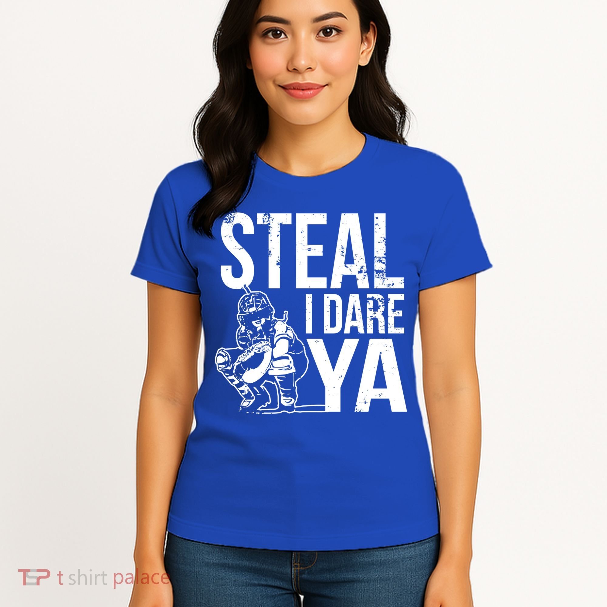 Steal I Dare Ya Softball Catcher Team Sport Cute Gift Women's T-Shirt