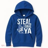 Steal I Dare Ya Softball Catcher Team Sport Cute Gift Kids Hoodie thumb 0