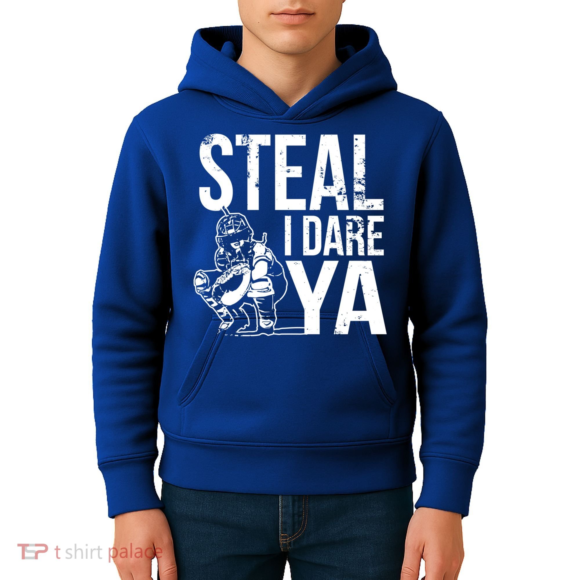 Steal I Dare Ya Softball Catcher Team Sport Cute Gift Kids Hoodie