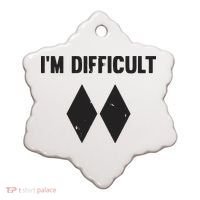 Ski I'm Difficult Skiing Skier Snowboard Snowboarder Gift Ceramic Ornament thumb 0
