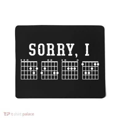 Sorry I DGAF Funny Hidden Message Guitar Chords Mousepad