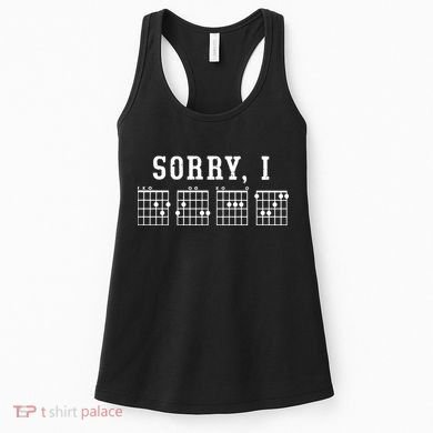 Sorry I DGAF Funny Hidden Message Guitar Chords Women's Tank Top