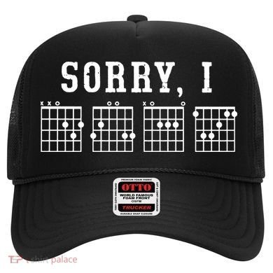 Sorry I DGAF Funny Hidden Message Guitar Chords Hat