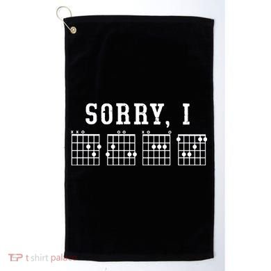 Sorry I DGAF Funny Hidden Message Guitar Chords Golf Towel