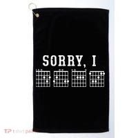 Sorry I DGAF Funny Hidden Message Guitar Chords Golf Towel thumb 0