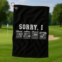 Sorry I DGAF Funny Hidden Message Guitar Chords Golf Towel thumb 1