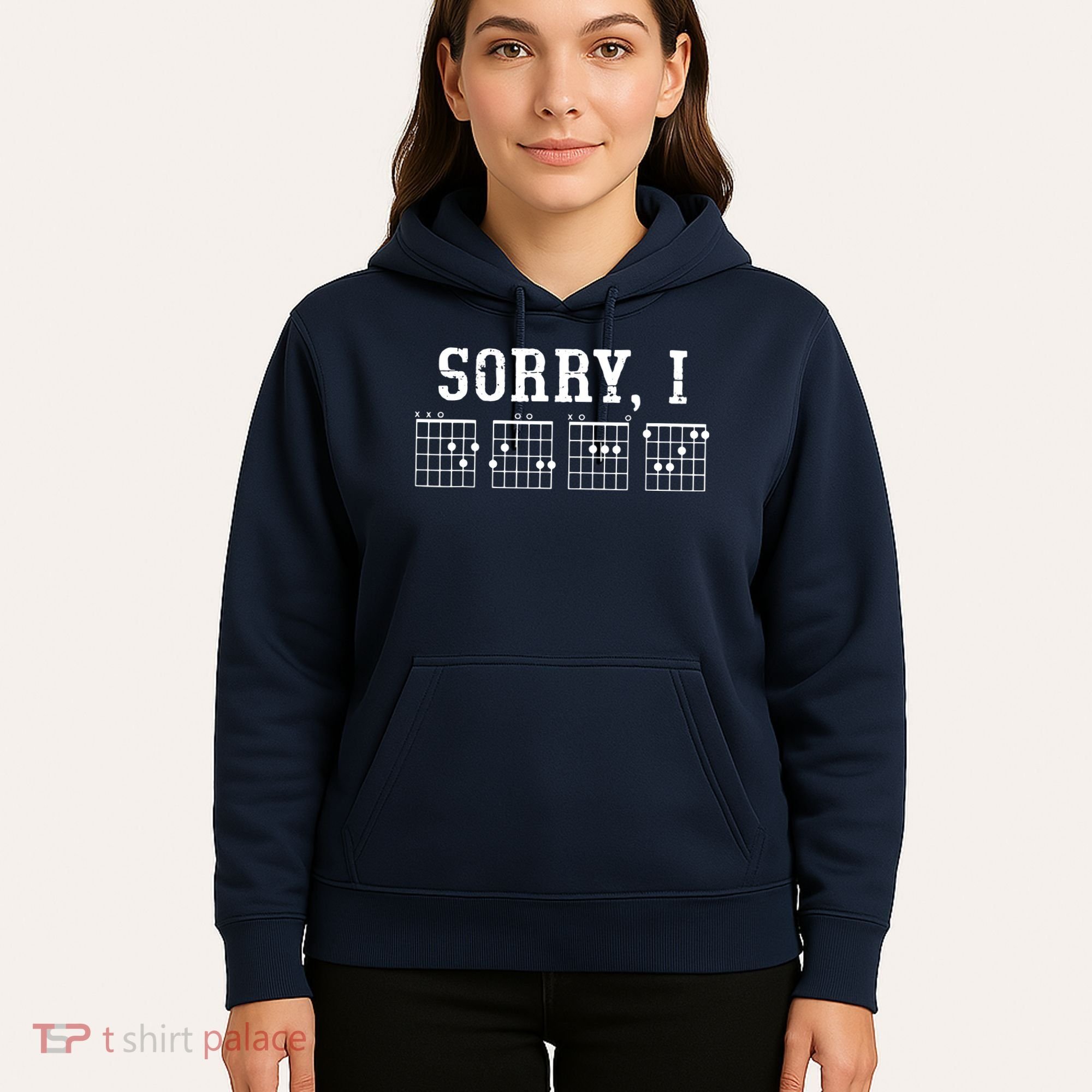 Sorry I DGAF Funny Message Guitar Chords Guitarist Gift Hoodie