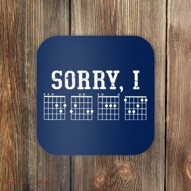Sorry I DGAF Funny Message Guitar Chords Guitarist Gift Coaster