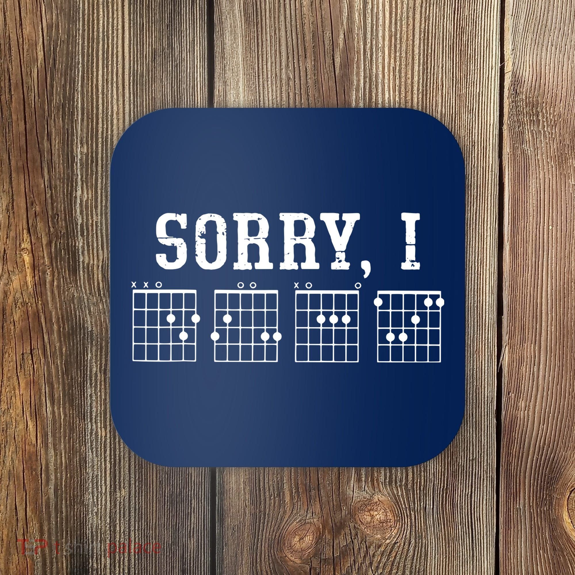 Sorry I DGAF Funny Message Guitar Chords Guitarist Gift Coaster