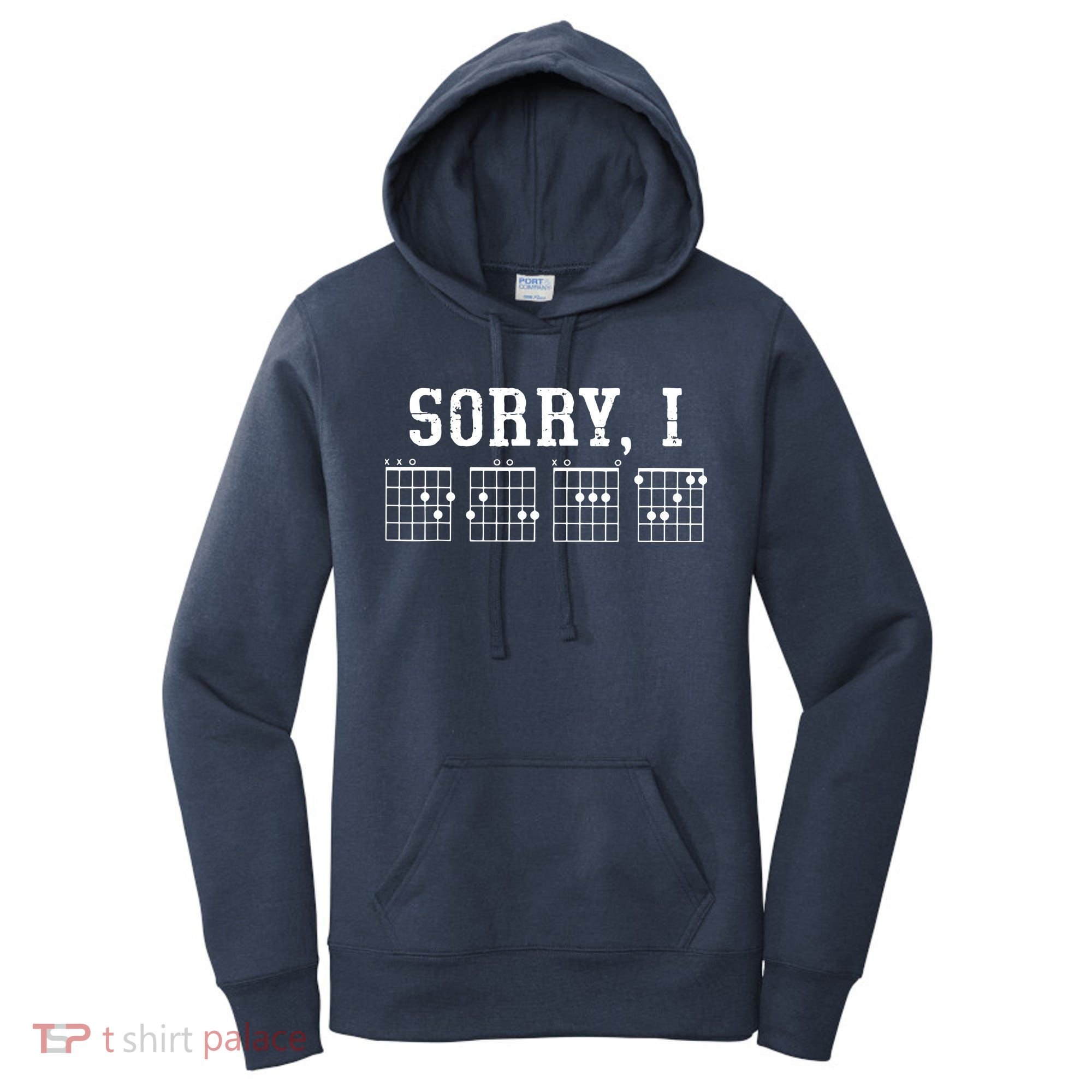 Sorry I DGAF Funny Message Guitar Chords Guitarist Gift Women's Hoodie