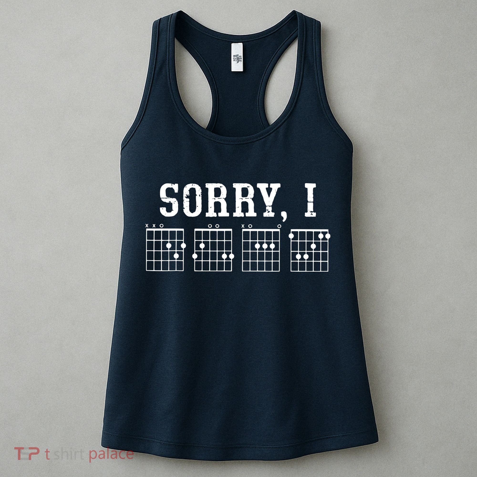 Sorry I DGAF Funny Message Guitar Chords Guitarist Gift Women's Tank Top