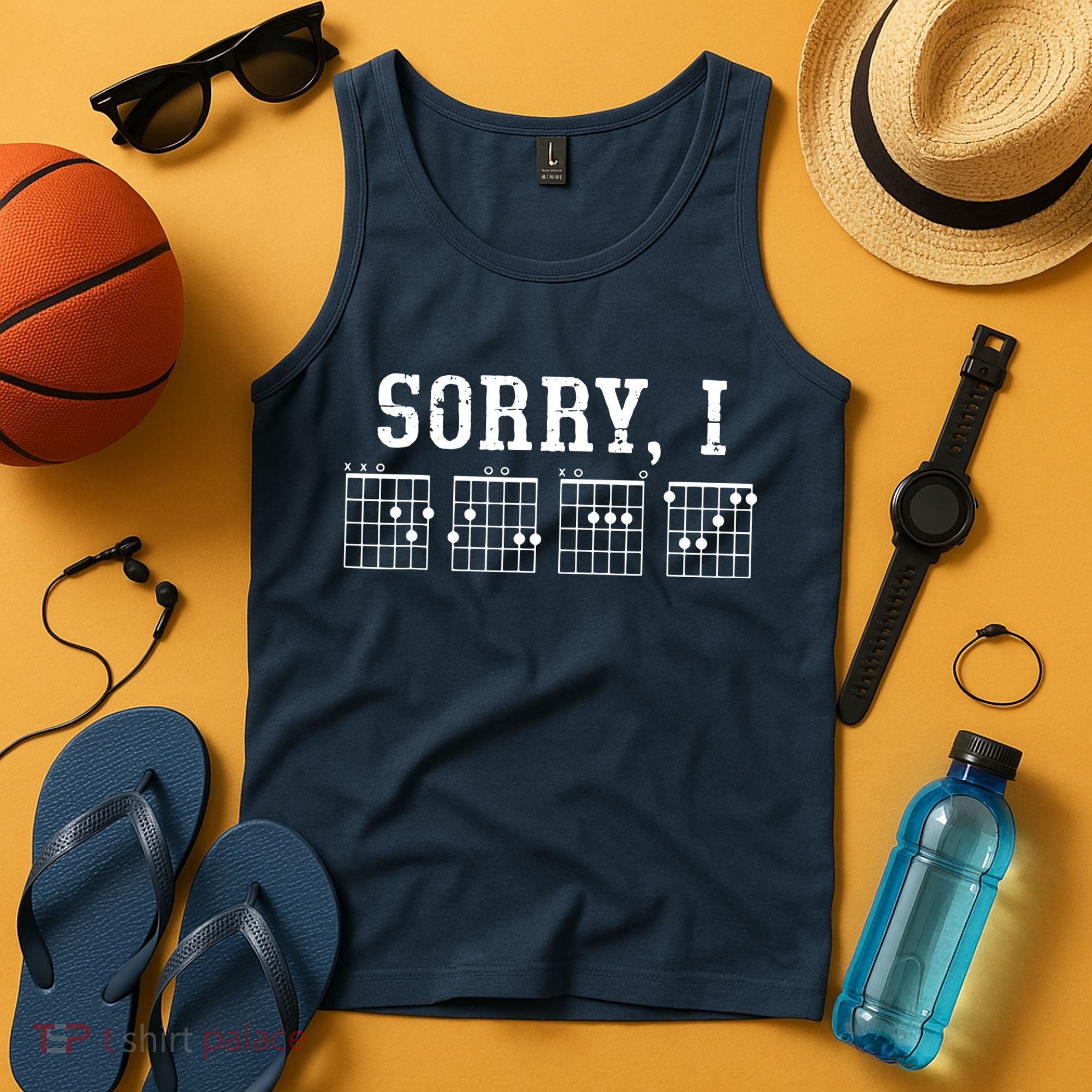 Sorry I DGAF Funny Message Guitar Chords Guitarist Gift Tank Top