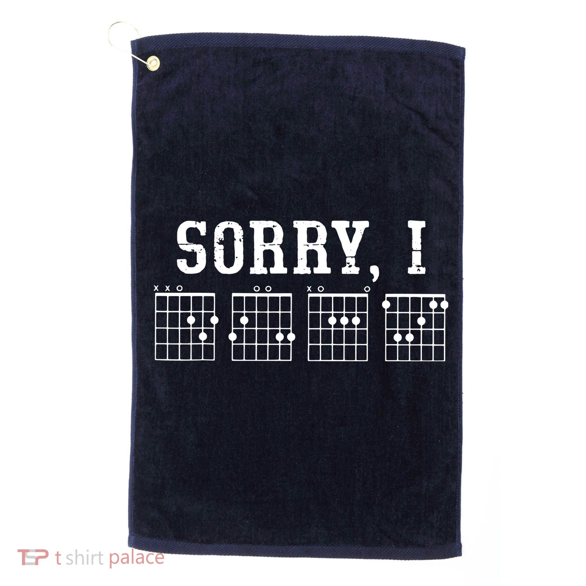 Sorry I DGAF Funny Message Guitar Chords Guitarist Gift Golf Towel