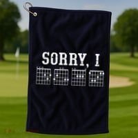 Sorry I DGAF Funny Message Guitar Chords Guitarist Gift Golf Towel thumb 1