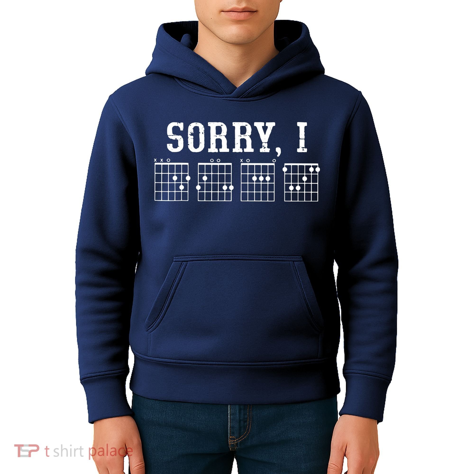 Sorry I DGAF Funny Message Guitar Chords Guitarist Gift Kids Hoodie