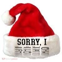 Sorry I DGAF Funny Message Guitar Chords Guitarist Gift Santa Hat thumb 0