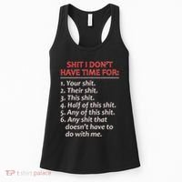 Shit I DonT Have Time For Funny Mocking Bull Graphic Women's Tank Top thumb 0