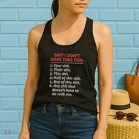 Shit I DonT Have Time For Funny Mocking Bull Graphic Women's Tank Top thumb 2