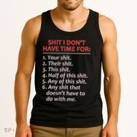 Shit I DonT Have Time For Funny Mocking Bull Graphic Tank Top thumb 3
