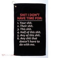 Shit I DonT Have Time For Funny Mocking Bull Graphic Golf Towel thumb 0