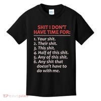 Shit I DonT Have Time For Funny Mocking Bull Graphic Kids T-Shirt thumb 0