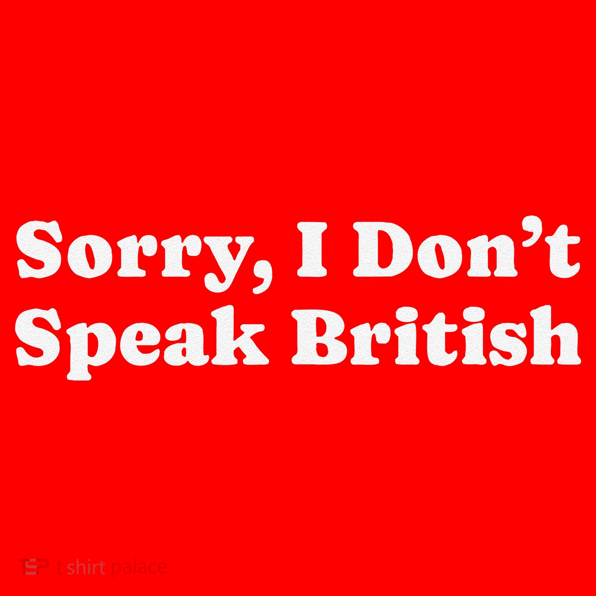 Sorry I DonT Speak British Funny Gag Gift Santa Hat