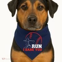Steal I Dare You Baseball Catcher Baseball Player USA-Made Doggie Bandana thumb 1