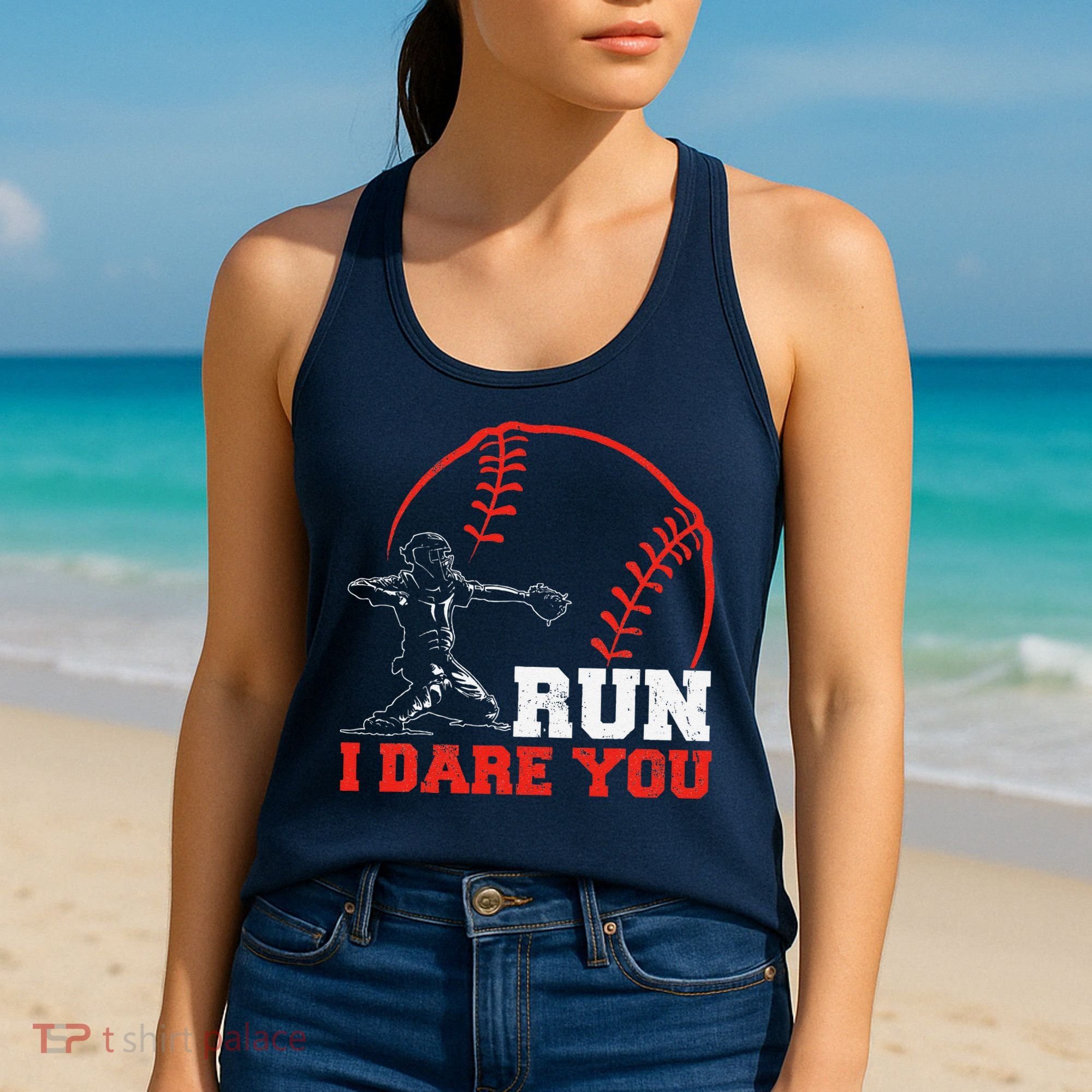 Steal I Dare You Baseball Catcher Baseball Player Women's Tank Top