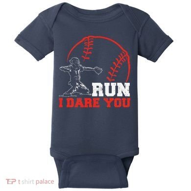 Steal I Dare You Baseball Catcher Baseball Player Baby Bodysuit