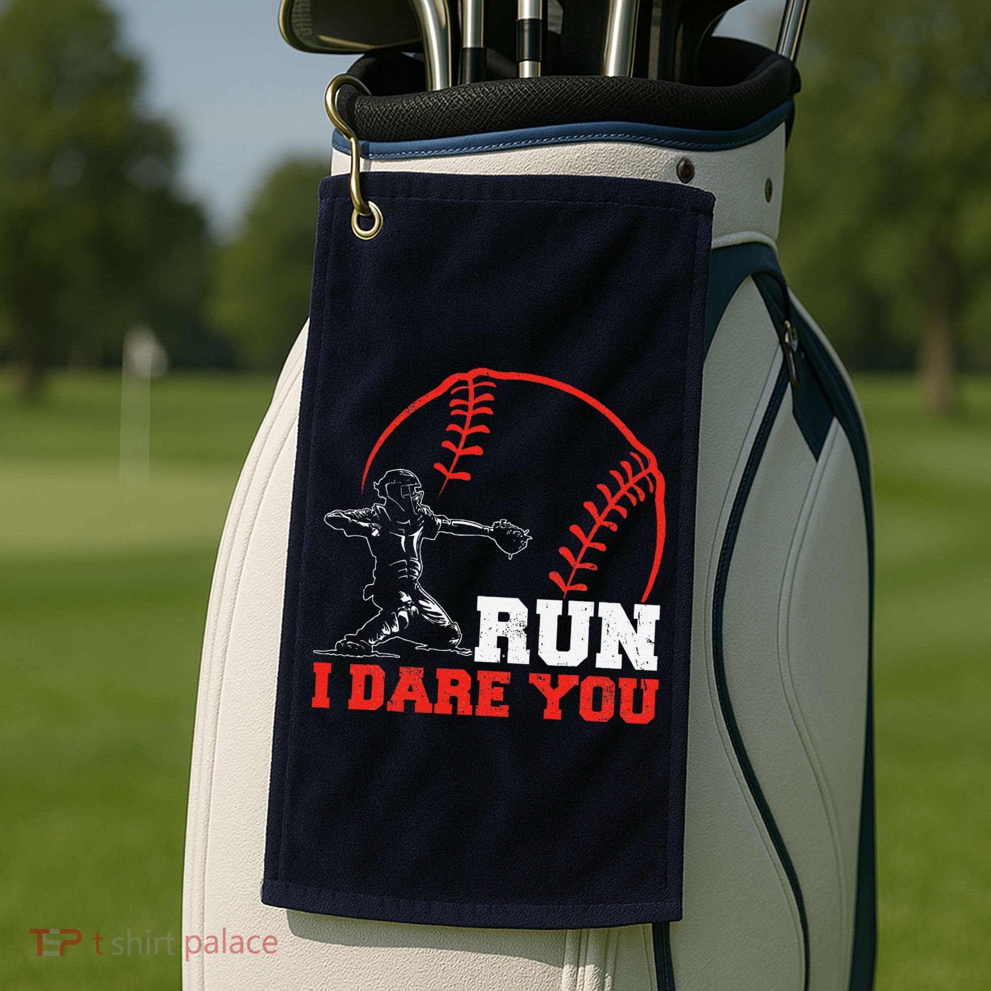 Steal I Dare You Baseball Catcher Baseball Player Golf Towel