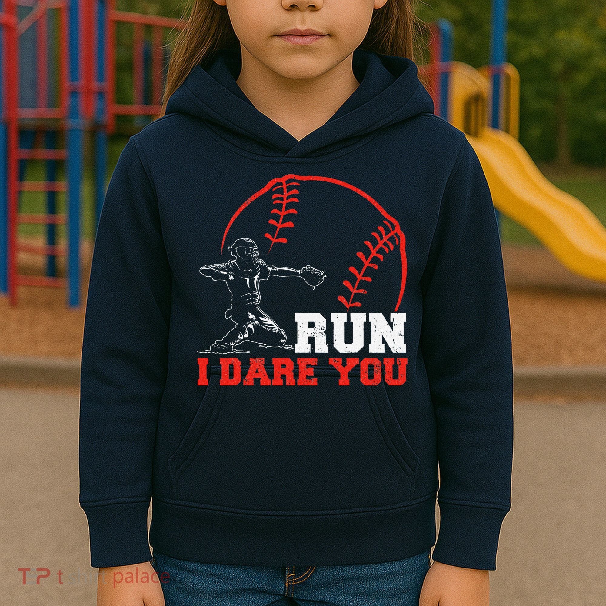 Steal I Dare You Baseball Catcher Baseball Player Kids Hoodie