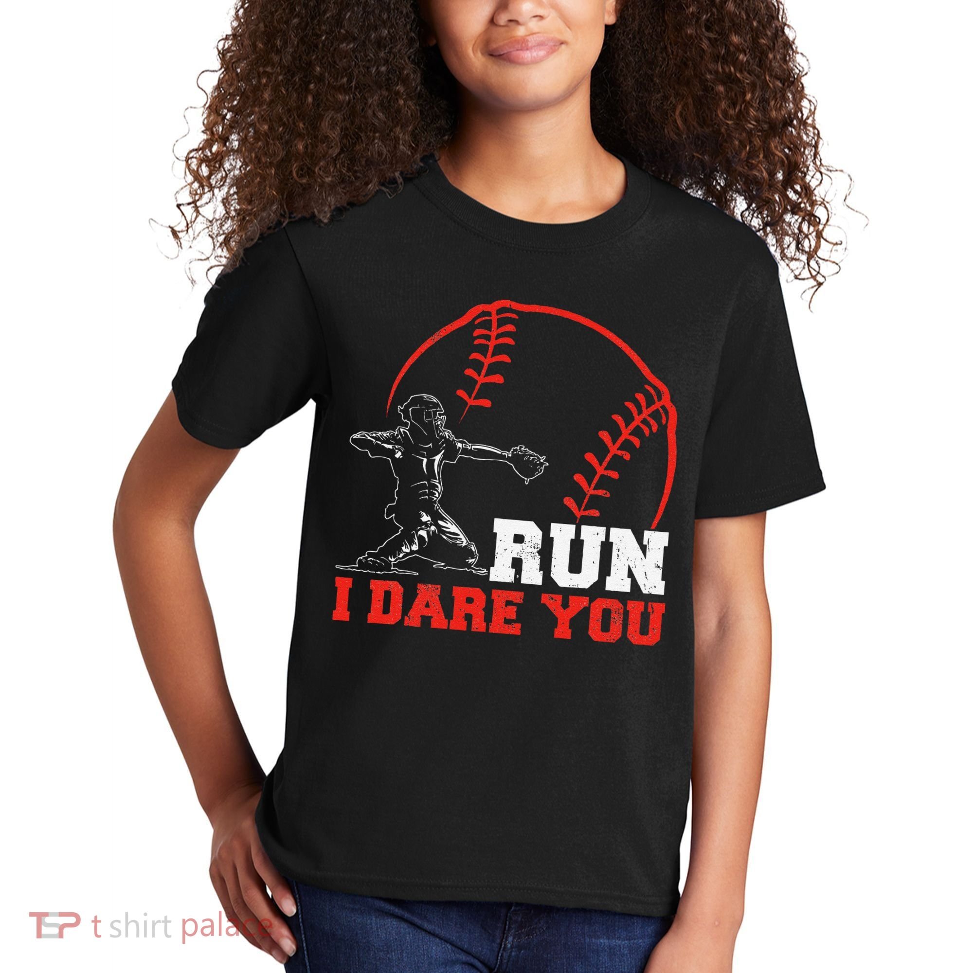 Steal I Dare You Baseball Catcher Baseball Player Kids T-Shirt