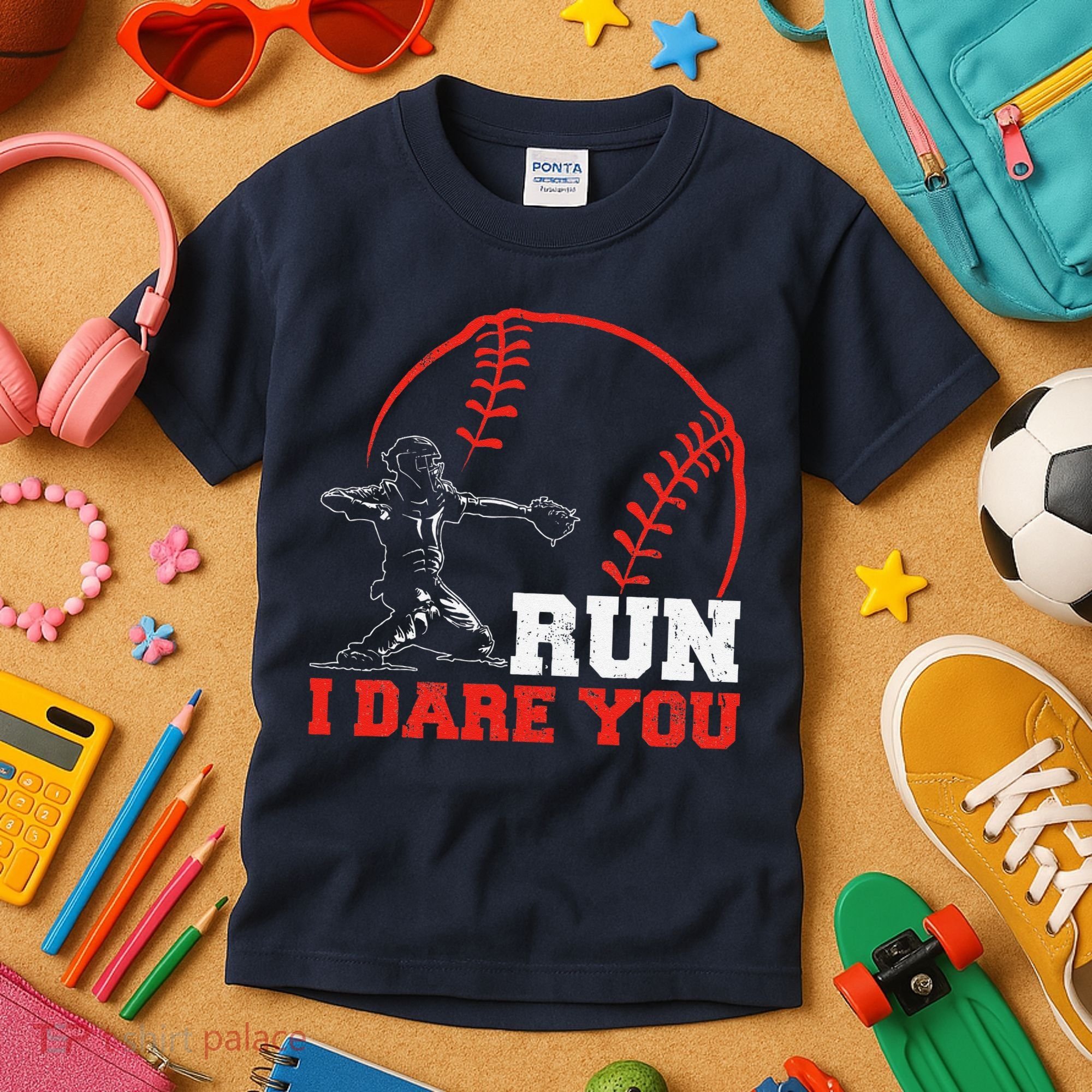 Steal I Dare You Baseball Catcher Baseball Player Kids T-Shirt