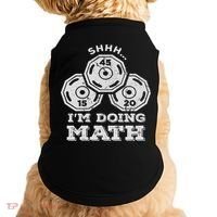 Shhh I'm Doing Math Funny Weight Lifting Workout Training Doggie Tank thumb 0