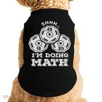 Shhh I'm Doing Math Funny Weight Lifting Workout Training Doggie Tank thumb 0