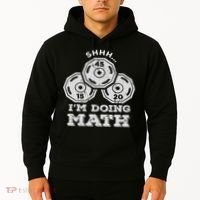 Shhh I'm Doing Math Funny Weight Lifting Workout Training Hoodie thumb 2