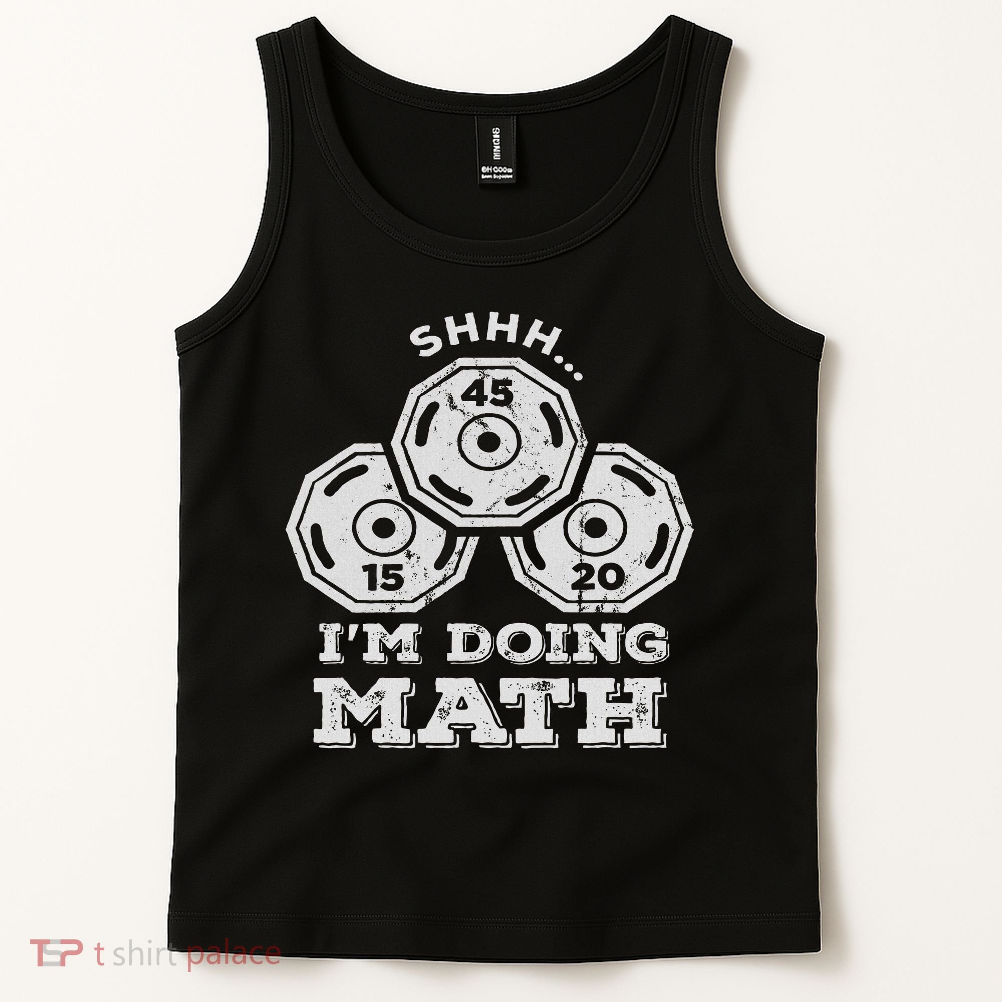 Shhh I'm Doing Math Funny Weight Lifting Workout Training Tank Top