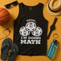 Shhh I'm Doing Math Funny Weight Lifting Workout Training Tank Top thumb 4
