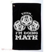 Shhh I'm Doing Math Funny Weight Lifting Workout Training Golf Towel thumb 0
