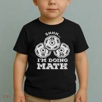 Shhh I'm Doing Math Funny Weight Lifting Workout Training Toddler T-Shirt thumb 2