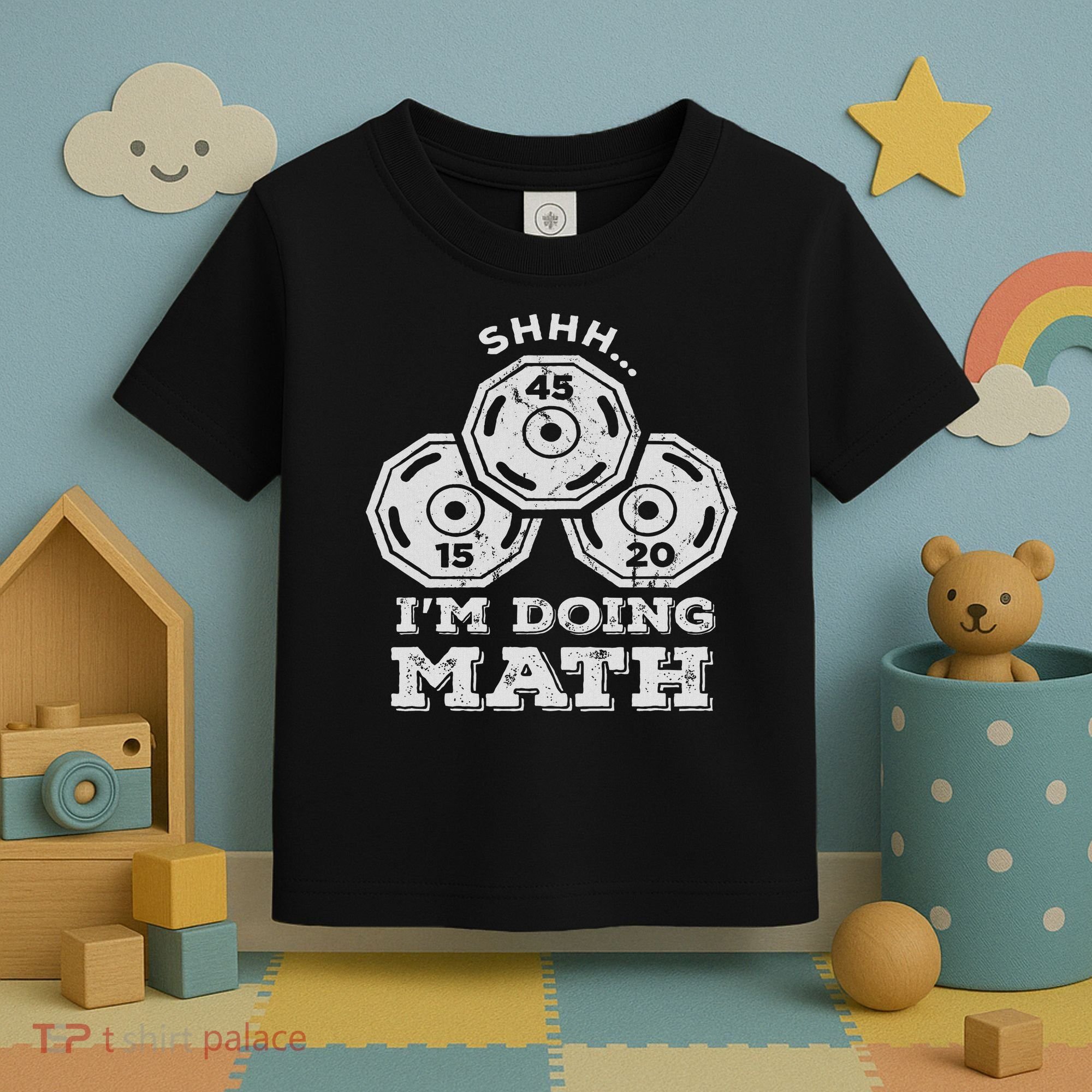 Shhh I'm Doing Math Funny Weight Lifting Workout Training Toddler T-Shirt