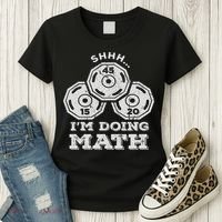 Shhh I'm Doing Math Funny Weight Lifting Workout Training Women's T-Shirt thumb 3