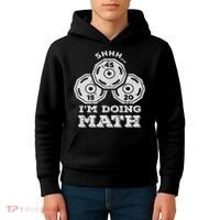 Shhh I'm Doing Math Funny Weight Lifting Workout Training Kids Hoodie thumb 4