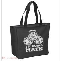 Shhh I'm Doing Math Funny Weight Lifting Workout Training Tote Bag thumb 2