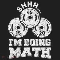 Shhh IM Doing Math Funny Weight Lifting Workout Training Women's Sweatshirt thumb 2