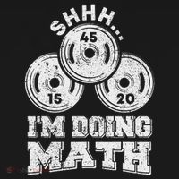 Shhh IM Doing Math Funny Weight Lifting Workout Training USA-Made Doggie Bandana thumb 2