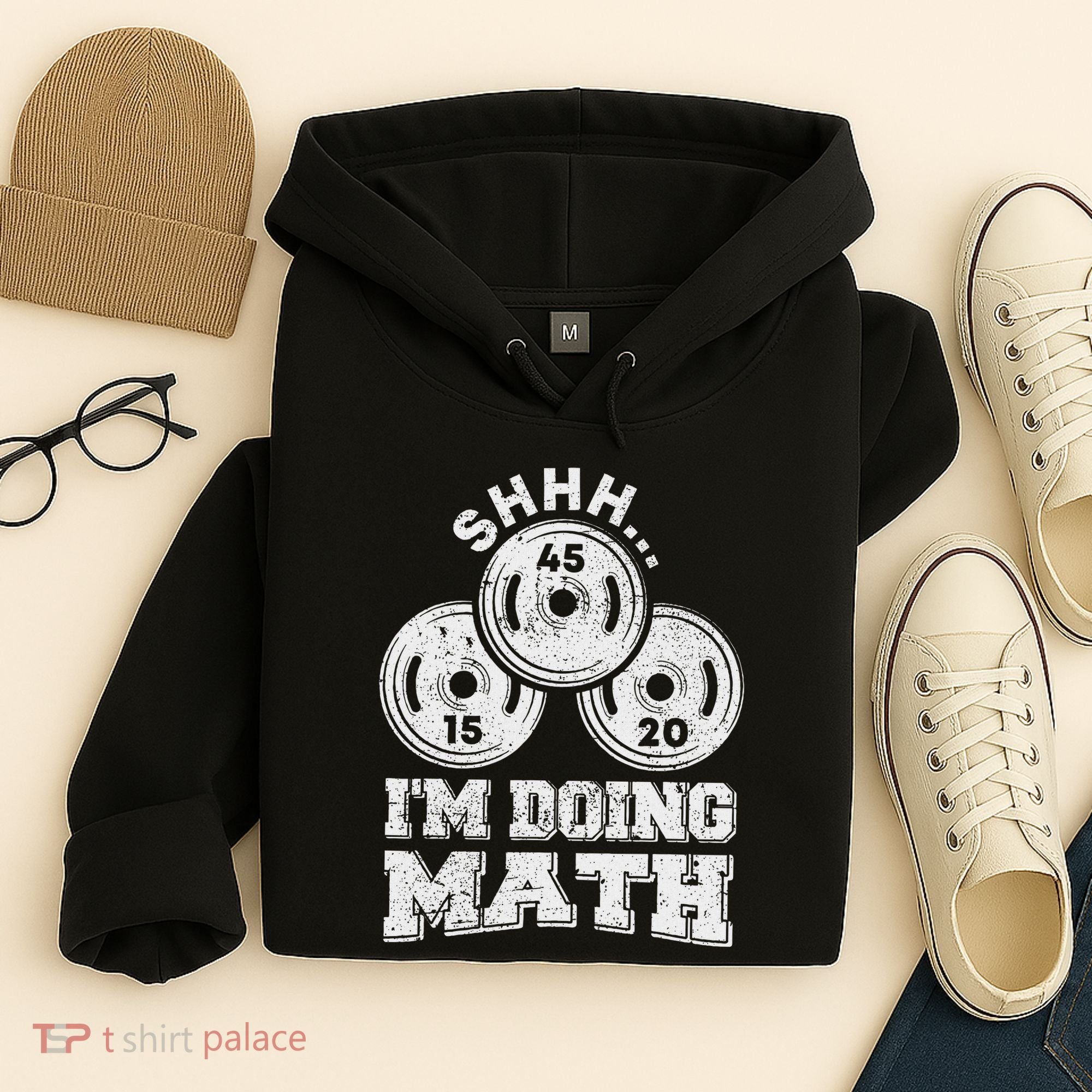 Shhh IM Doing Math Funny Weight Lifting Workout Training Hoodie