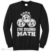 Shhh IM Doing Math Funny Weight Lifting Workout Training Sweatshirt thumb 0